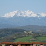 Lagard Castle and Mountains