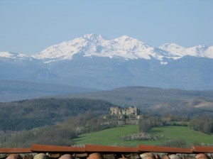 Lagard Castle and Mountains